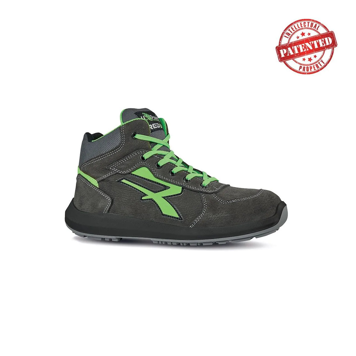 Scarpe antinfortunistiche alte U-Power ARIES s ESD S3S CI FO SR Grey/Verde Fluo
