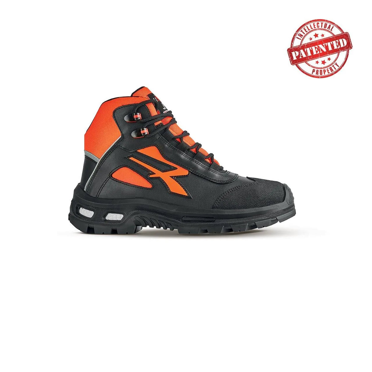 Scarpe antinfortunistiche alte U-Power KREED s ESD S3S CI FO RS SR Black/Orange Fluo