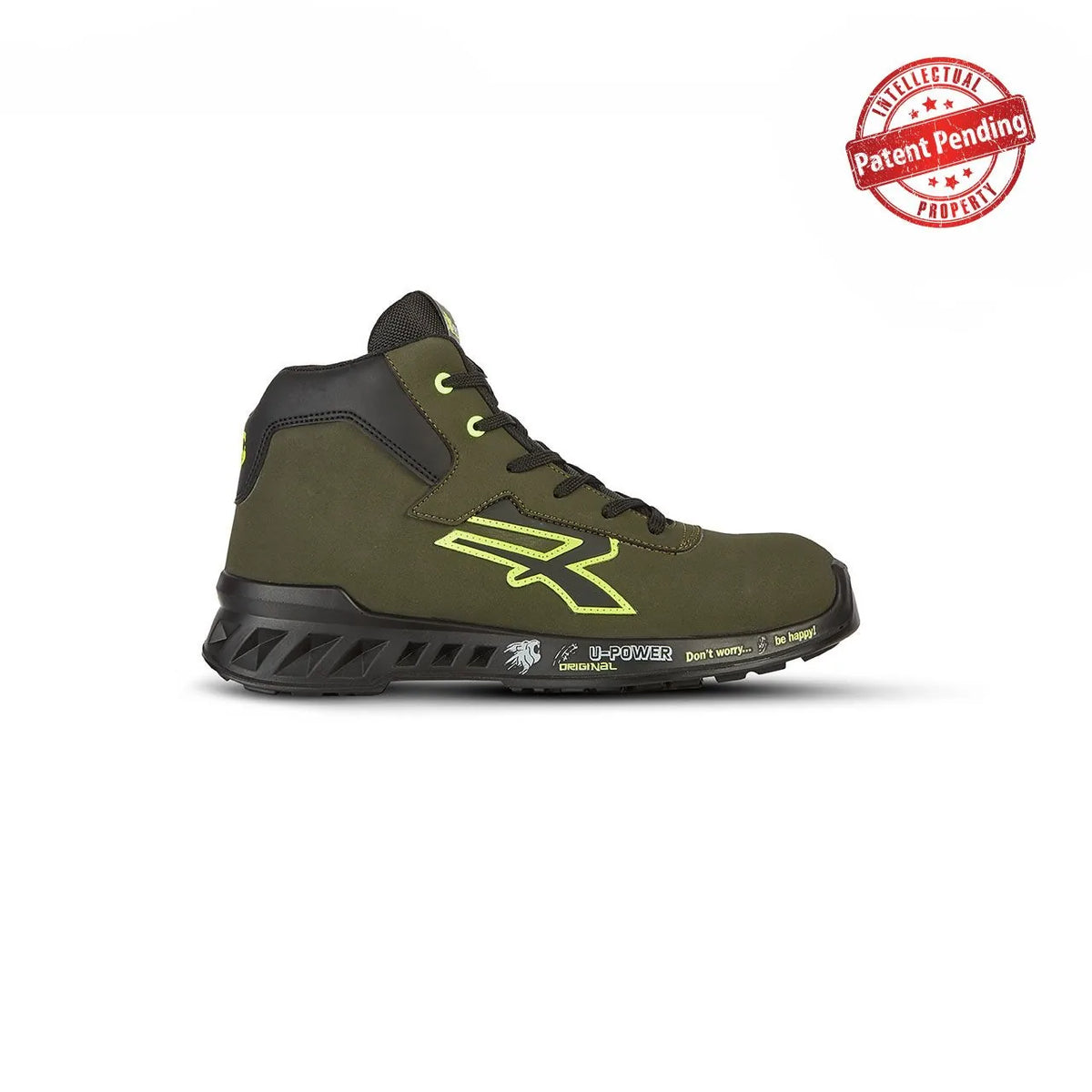 Scarpe antinfortunistiche alte U-Power TYLER s ESD S3S CI FO SR Military Green/Yellow Fluo