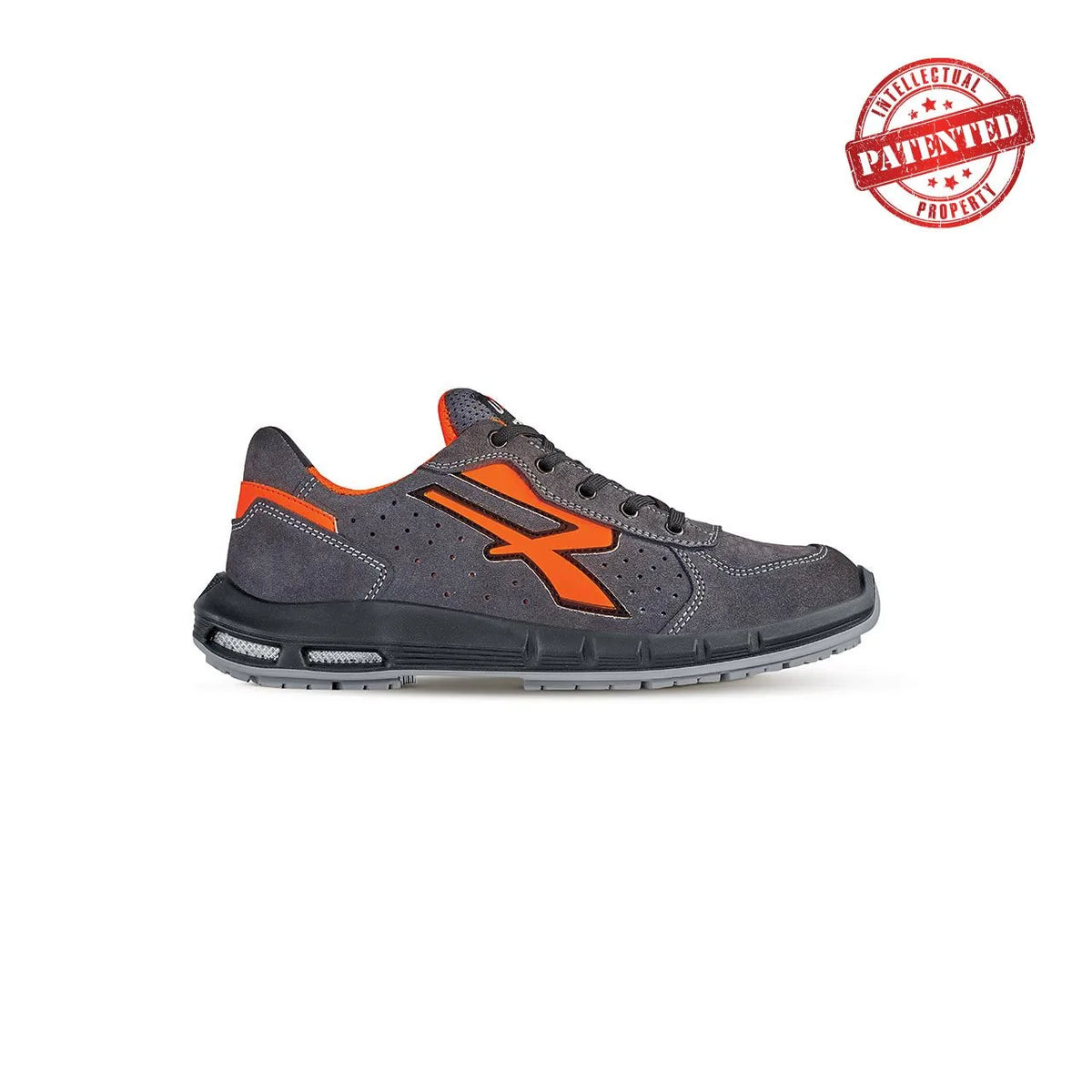 Scarpe antinfortunistiche basse da donna U-Power SIRIO PLUS s ESD S1PS FO SR Grey/Orange Fluo