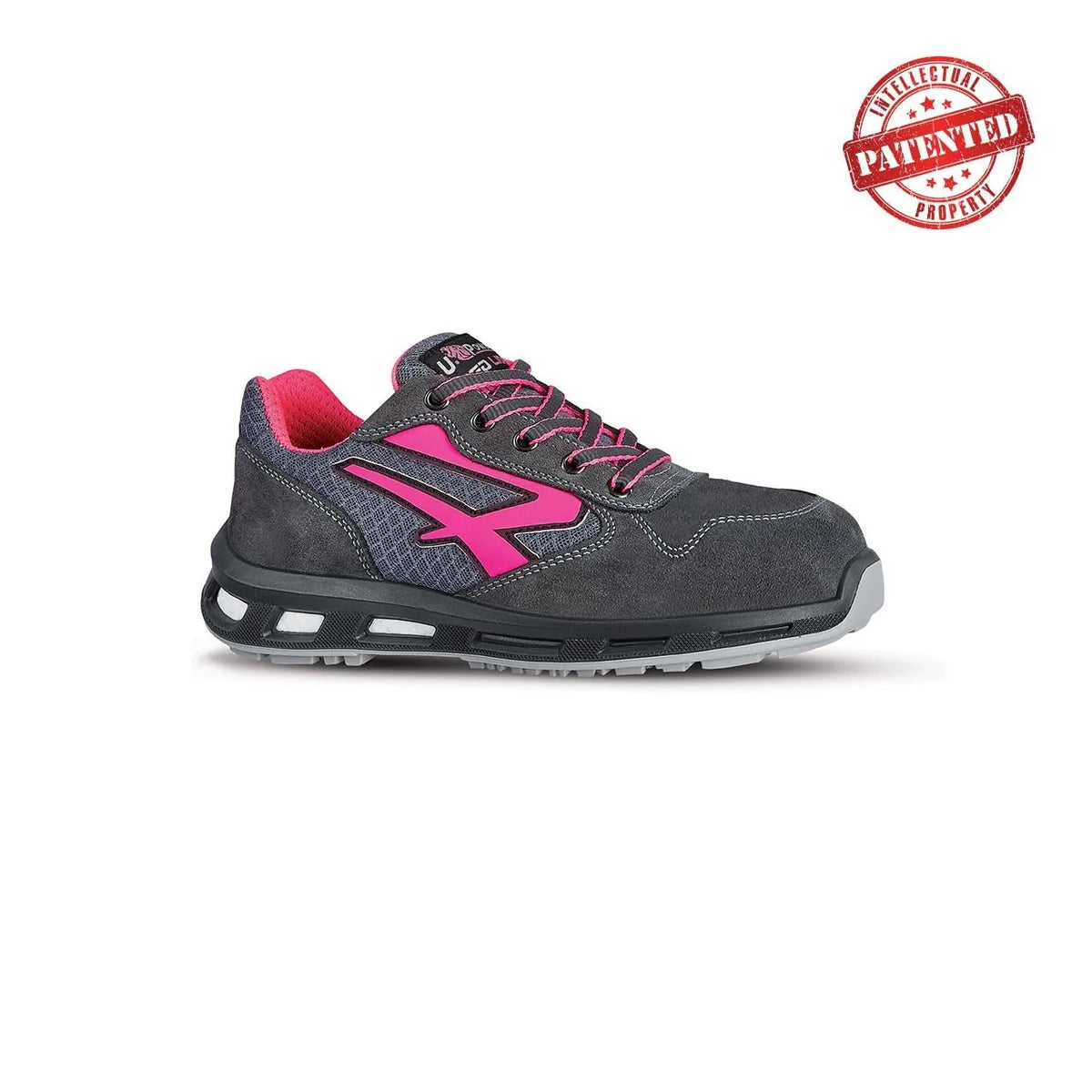 Scarpe antinfortunistiche basse da donna U-Power VEROK s ESD S1PS FO SR Grey/Pink Fluo