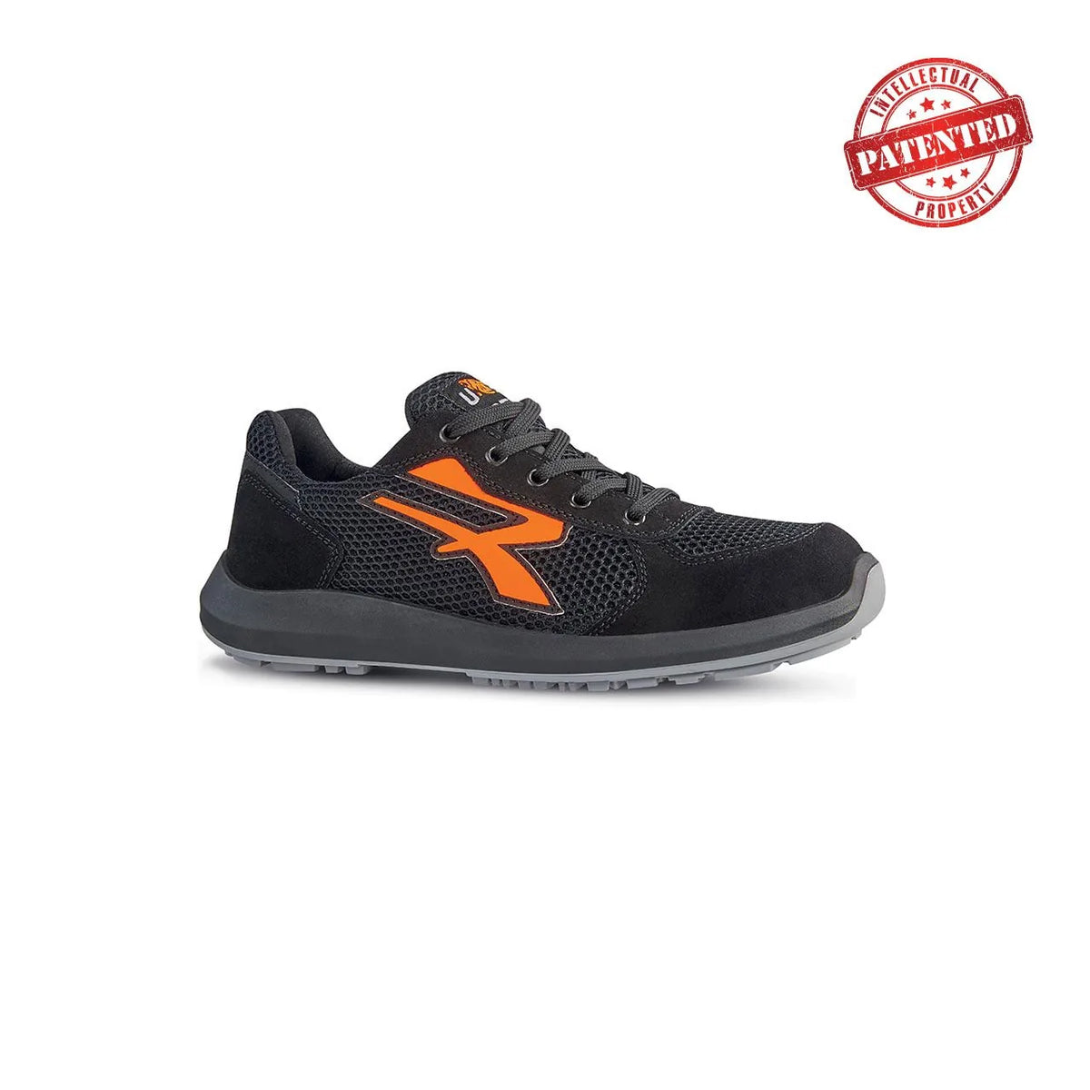 Scarpe antinfortunistiche basse U-Power ATOS s ESD S1PS FO SR Black/Orange Fluo