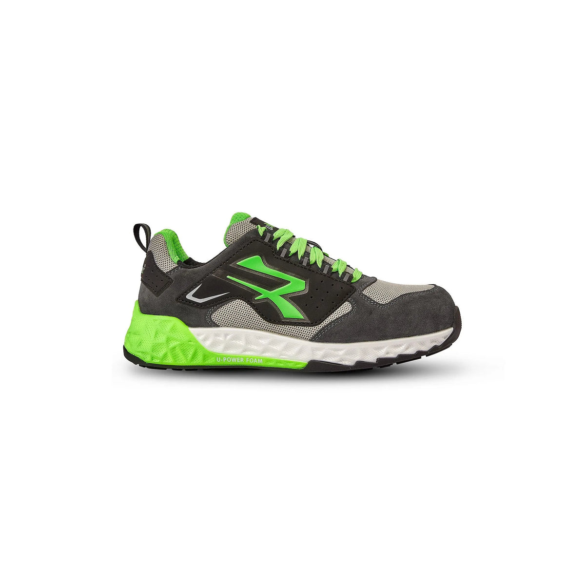 Scarpe antinfortunistiche basse U-Power BRAN ESD S1PS HI HRO FO SR Grey/Verde Fluo