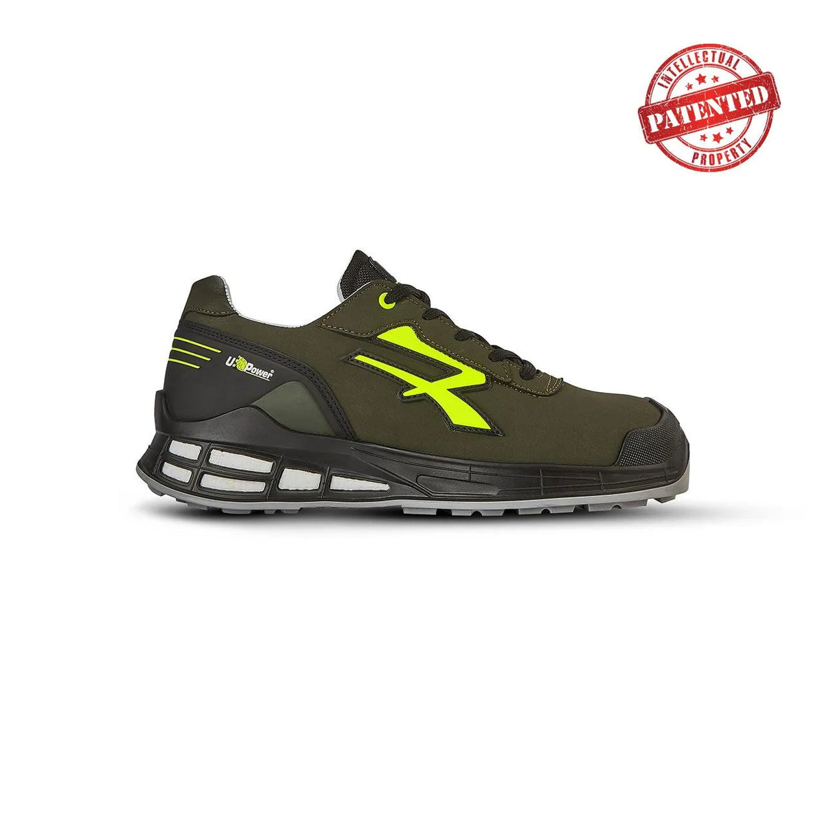 Scarpe antinfortunistiche basse U-Power ERMES s ESD S3S CI FO SR Military Green/Yellow Fluo
