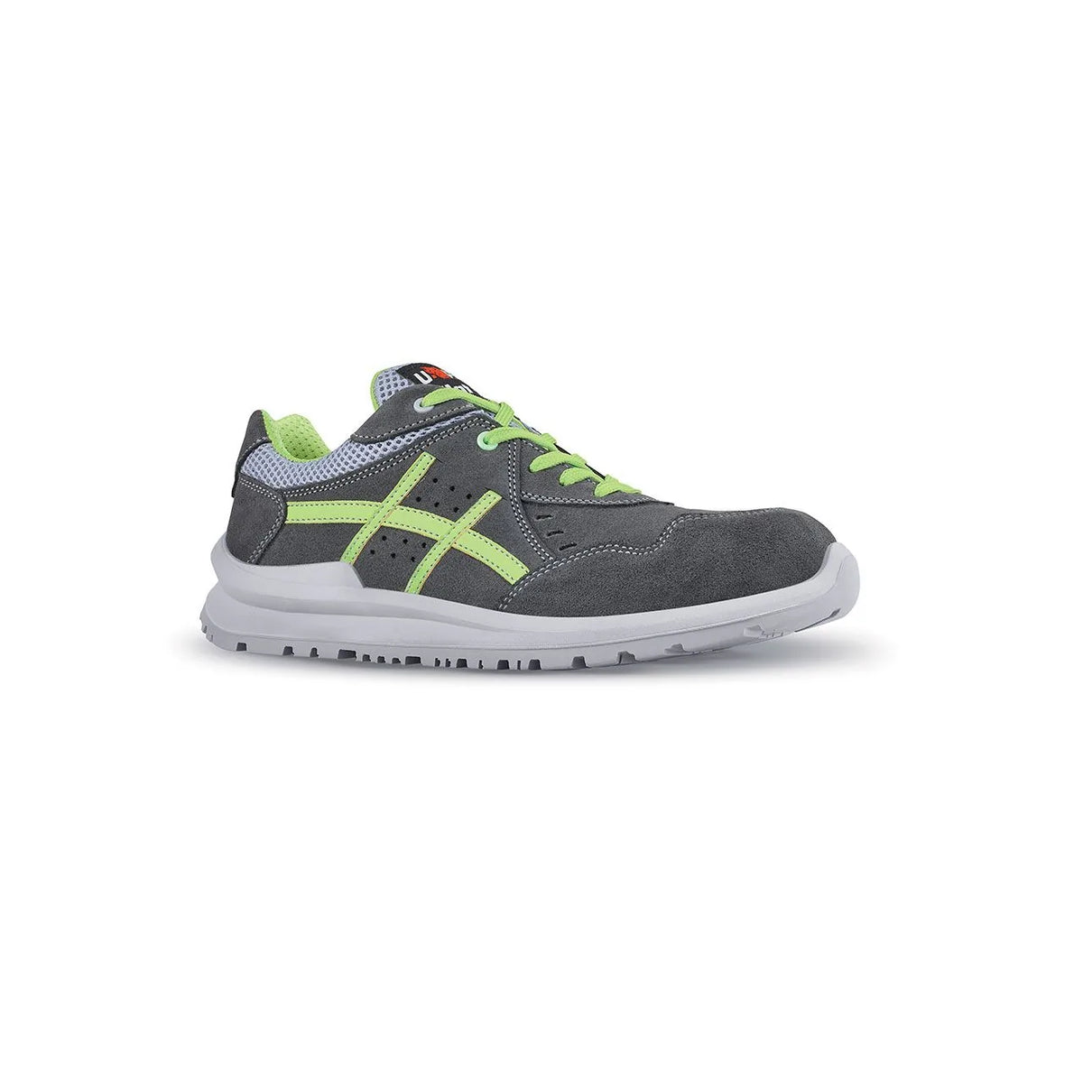 Scarpe antinfortunistiche basse U-Power KIMI s S1PS FO SR Grey/Verde Fluo