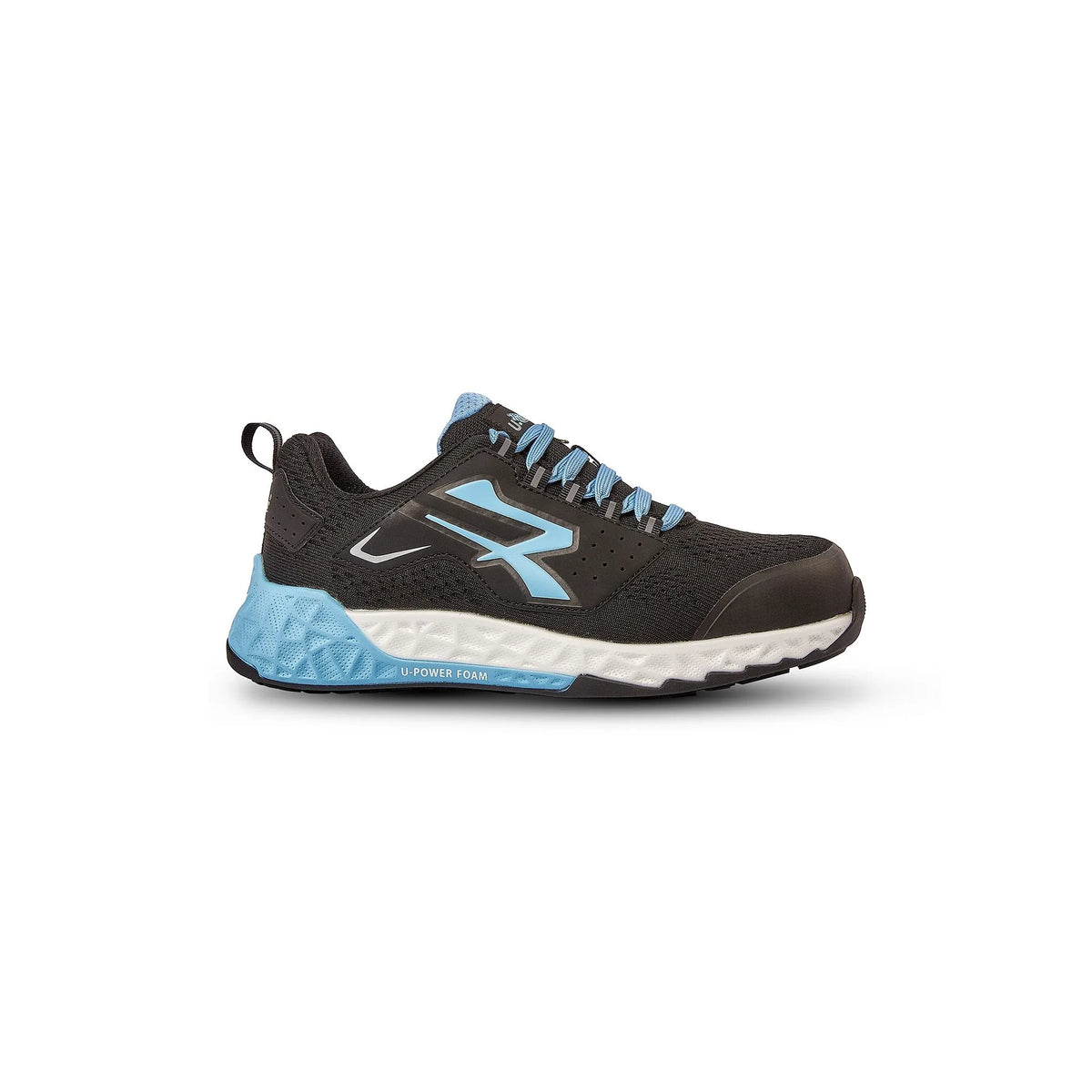 Scarpe antinfortunistiche basse U-Power LORAS ESD S1PS HI HRO FO SR Black/Baby Blue