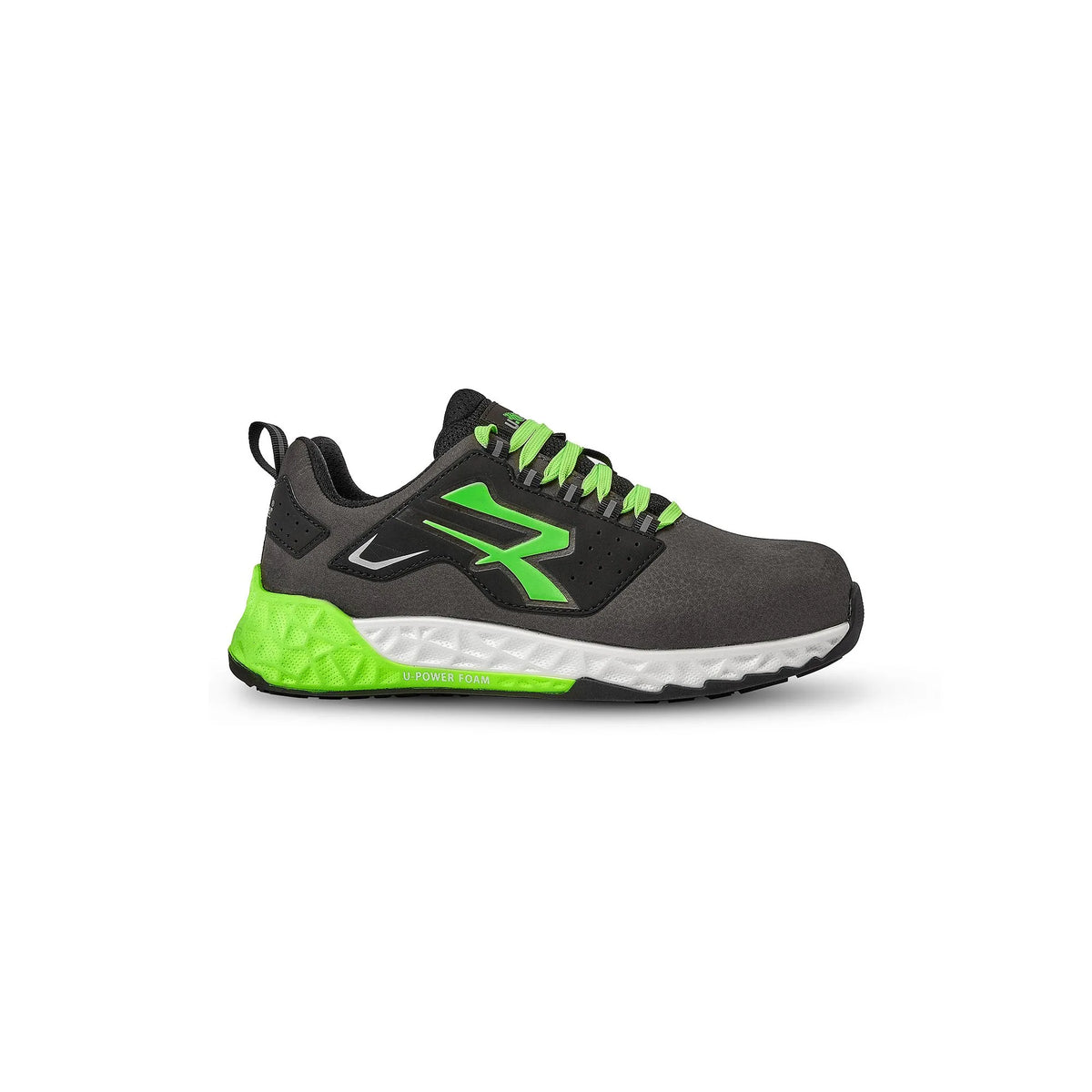Scarpe antinfortunistiche basse U-Power NED ESD S3S CI HI HRO FO SR Grey/Verde Fluo