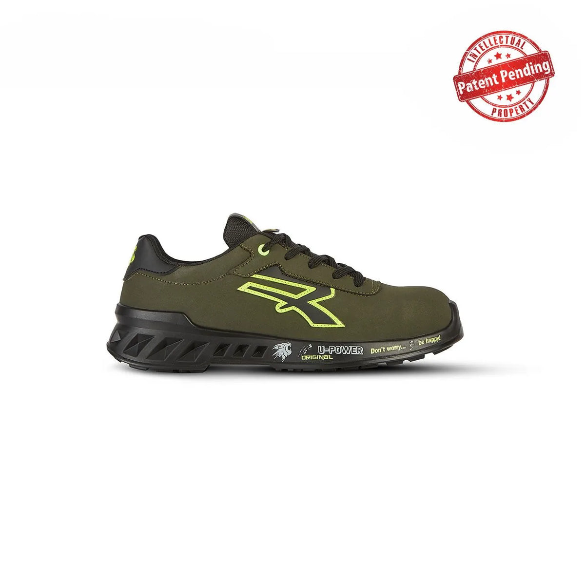 Scarpe antinfortunistiche basse U-Power RYAN s ESD S3S CI FO SR Military Green/Yellow Fluo
