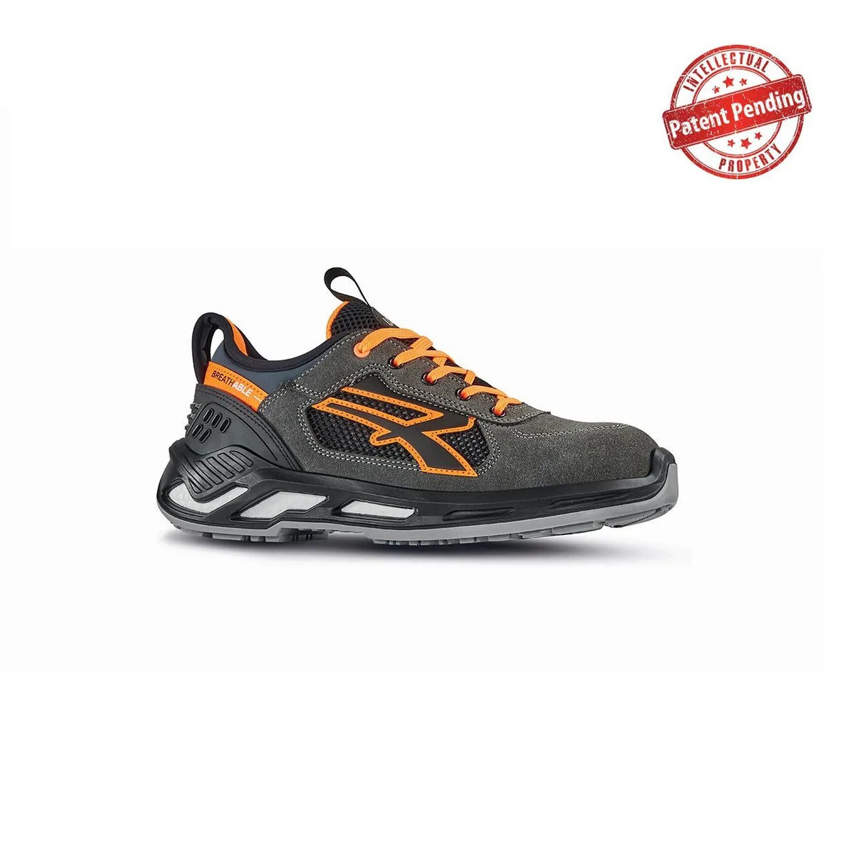 Scarpe antinfortunistiche basse U-Power RYDER s ESD S1PS FO SR Grey/Orange Fluo