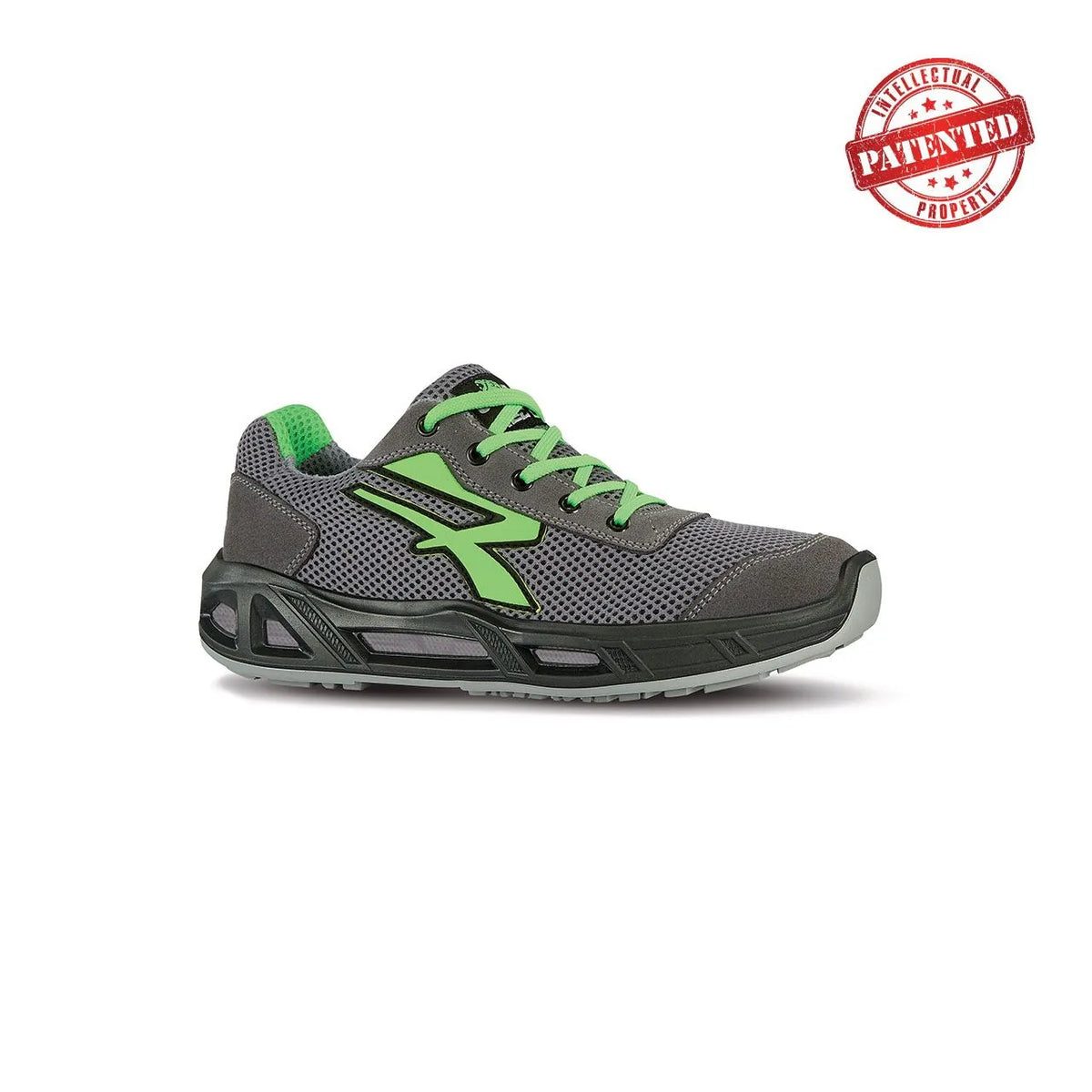 Scarpe antinfortunistiche basse U-Power SUMMER CARPET s ESD S1PS FO SR Grey/Verde Fluo