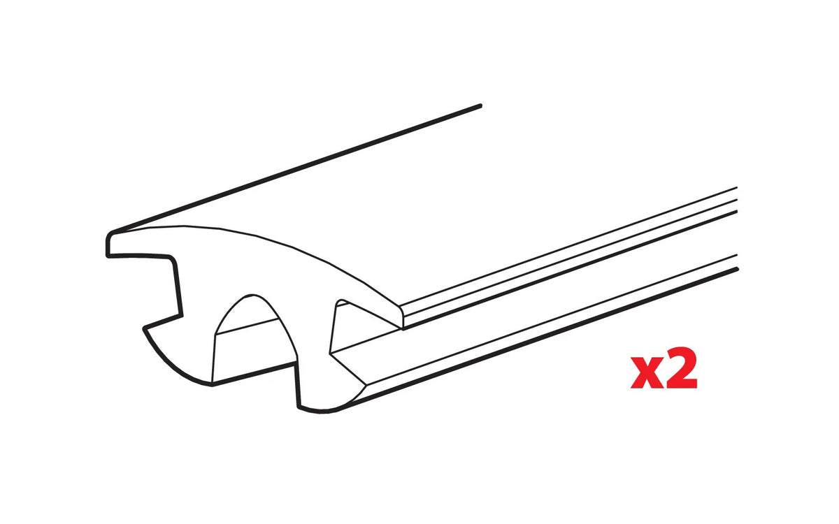 Disegno tecnico quotato di Set 2 gomme superiori - L = 140 cm, con le misure