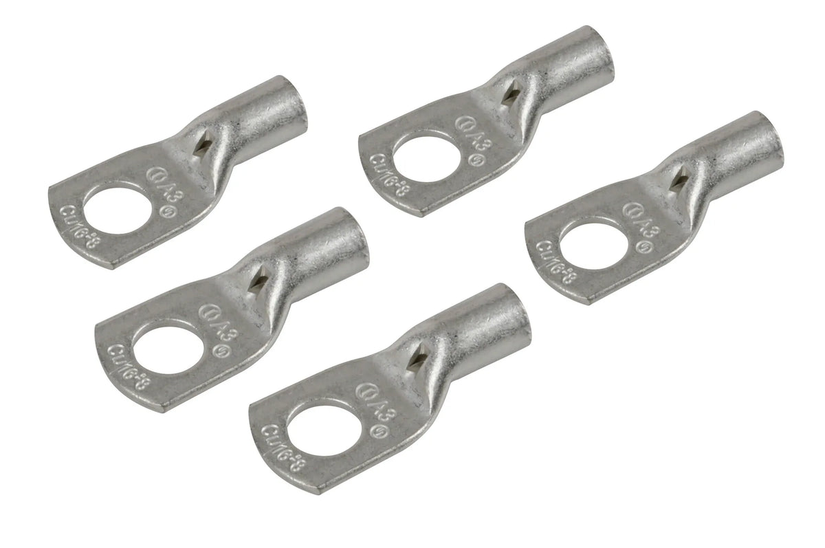 Set 5 pz capicorda da graffare in rame stagnato — idonei per un utilizzo a 12 o 24V