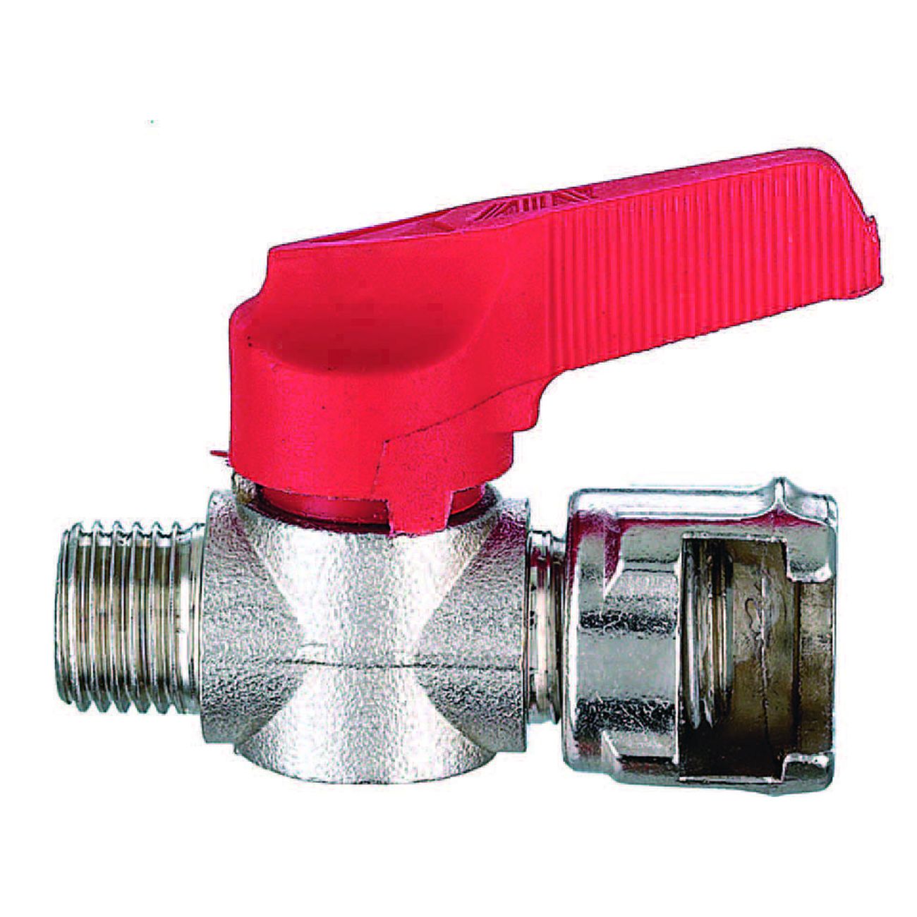 Rubinetto In Linea Filettato Maschio Con Dado Fresato - attacco 3/8"M art.AIR 12 - 5 pz