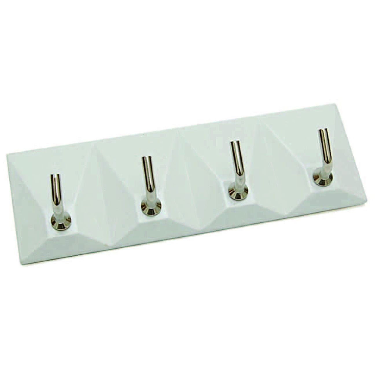 Ganci adesivi in plastica bianchi 4 posti - mm.120x40h. - 30 pz