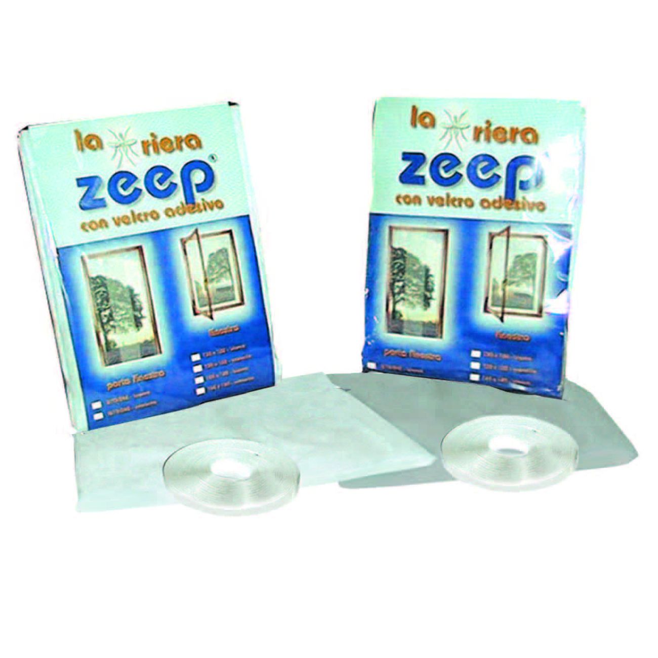 Zanzariera in fibra con velcro - 2pz - cm 75x240h per portafinestra