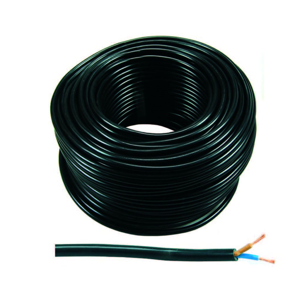 Cavo elettrico bipolare similgomma nero h05vv-f