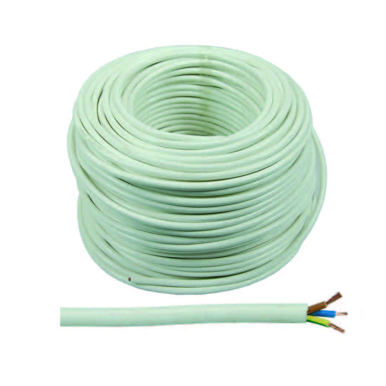 Cavo elettrico multipolare similgomma bianco h05vv-f