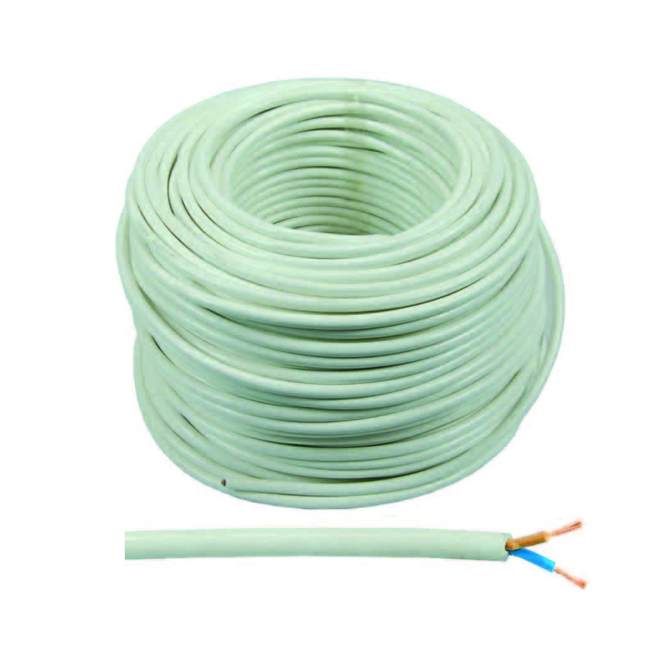 Cavo elettrico bipolare similgomma bianco h05vv-f