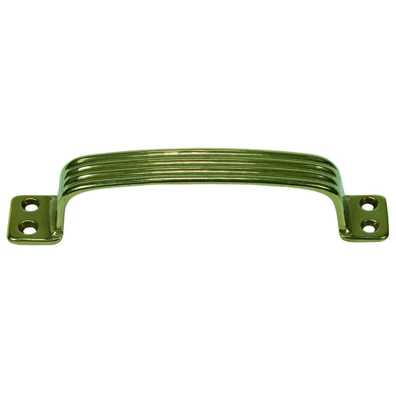 Manettoncino rigato in ottone lucido - mm.140x25h. - interfori mm.130 - 5 pz