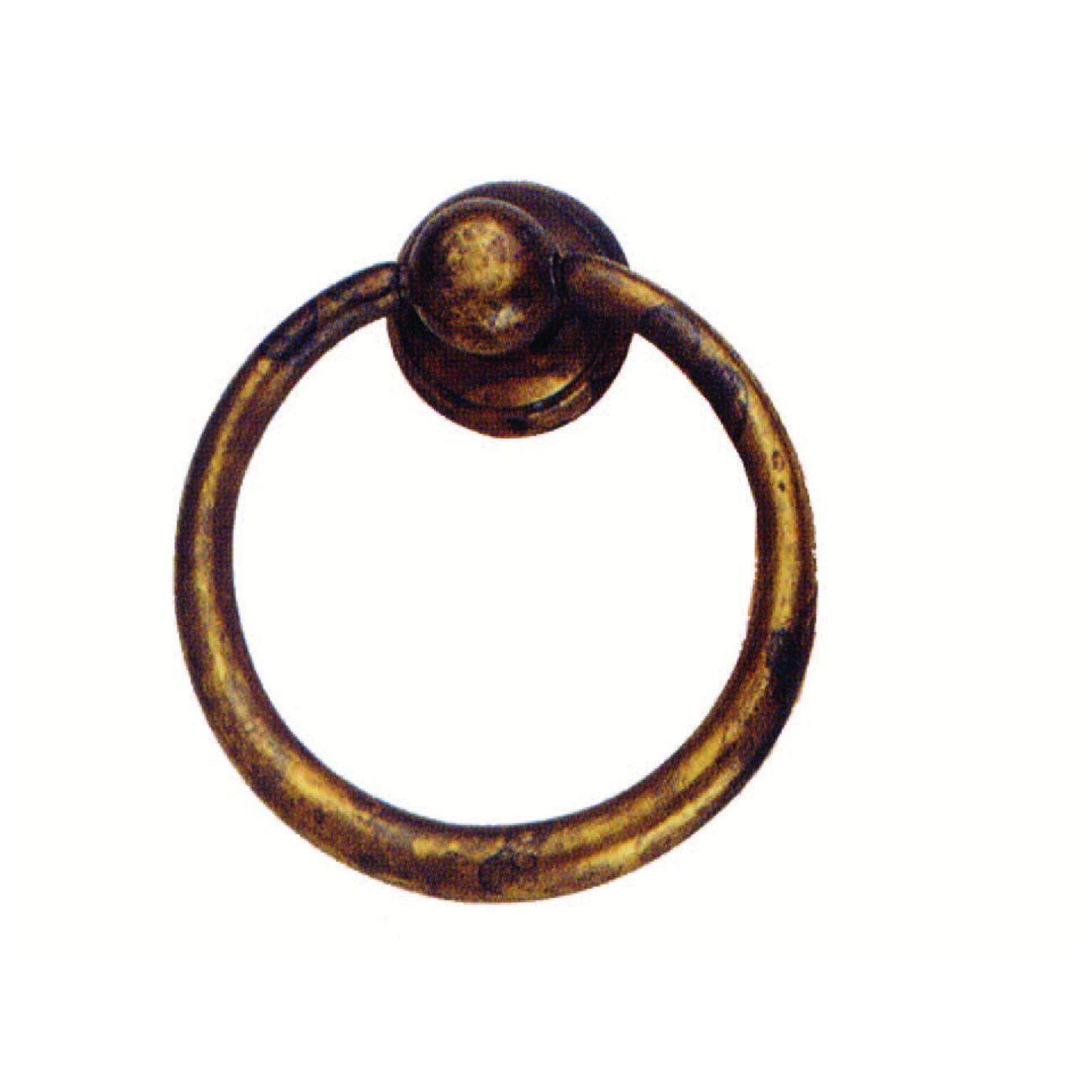 Maniglie per mobili ad anello snodate mod.09202 in ottone anticato