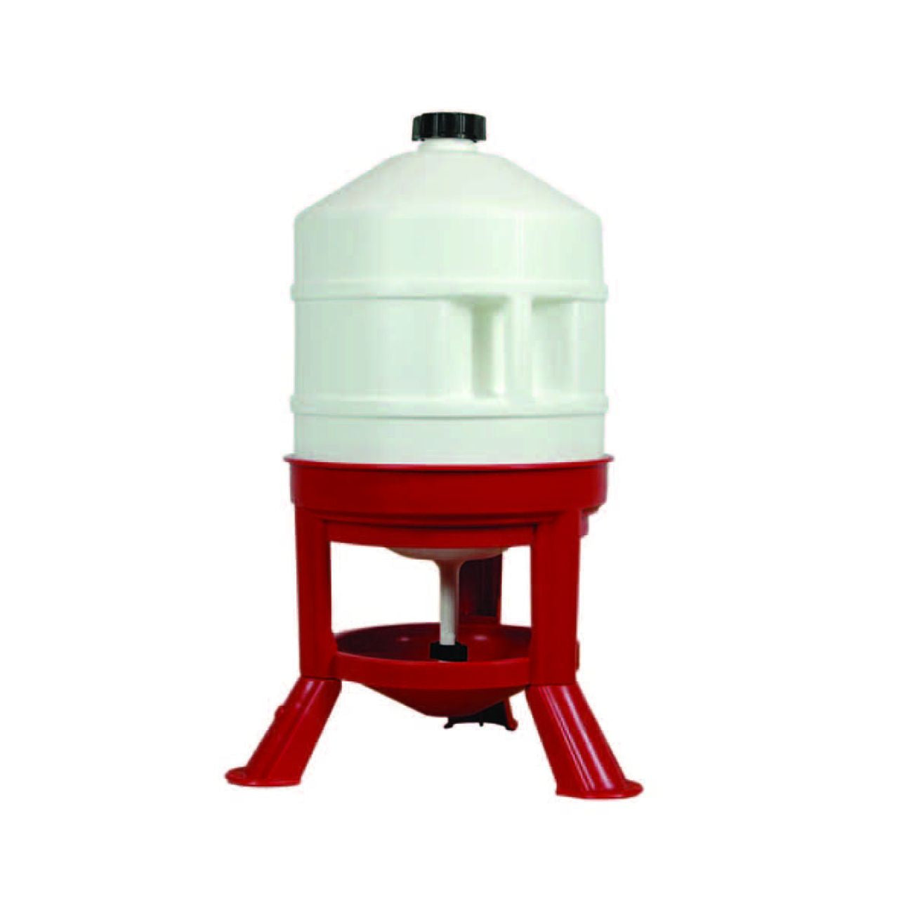 Abbeveratoio con serbatoio in plastica su treppiedi - lt.30 di capienza - Ø cm.31x72h