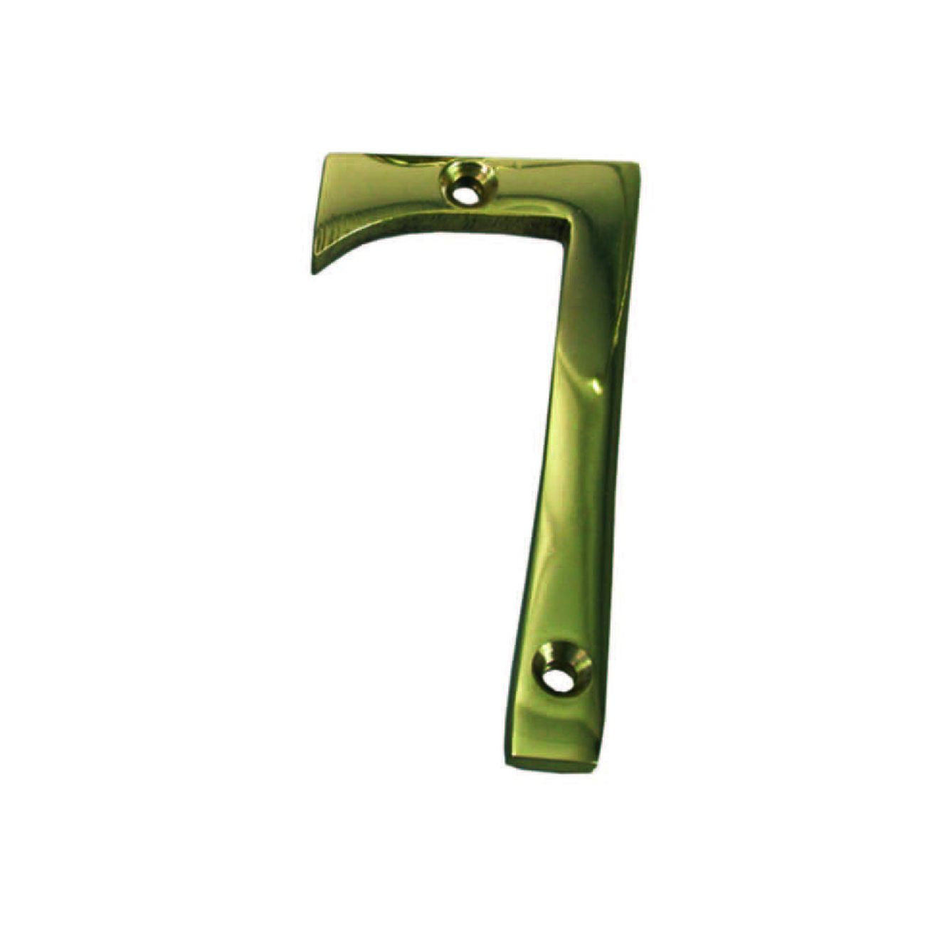 Numero civico 7 inglese in ottone lucido - 5 pz