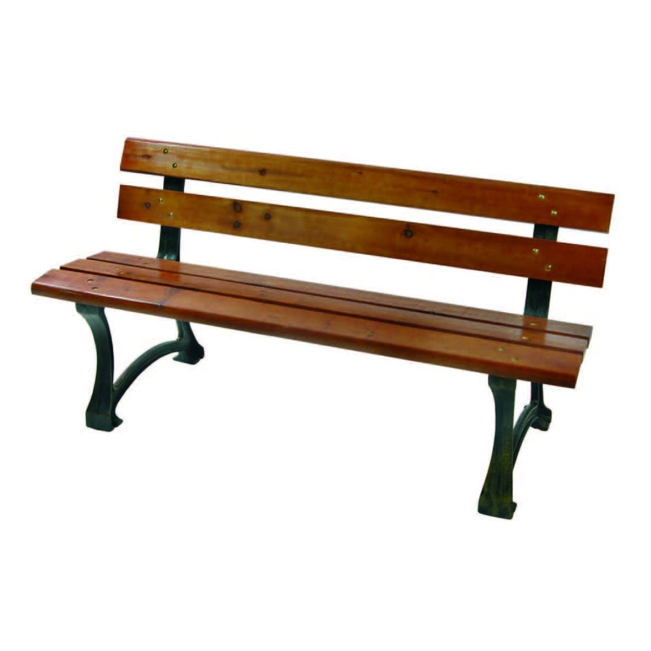 Panchina pesante ghisa bronzata legno color teak - cm.150x60x74h. - peso kg.39