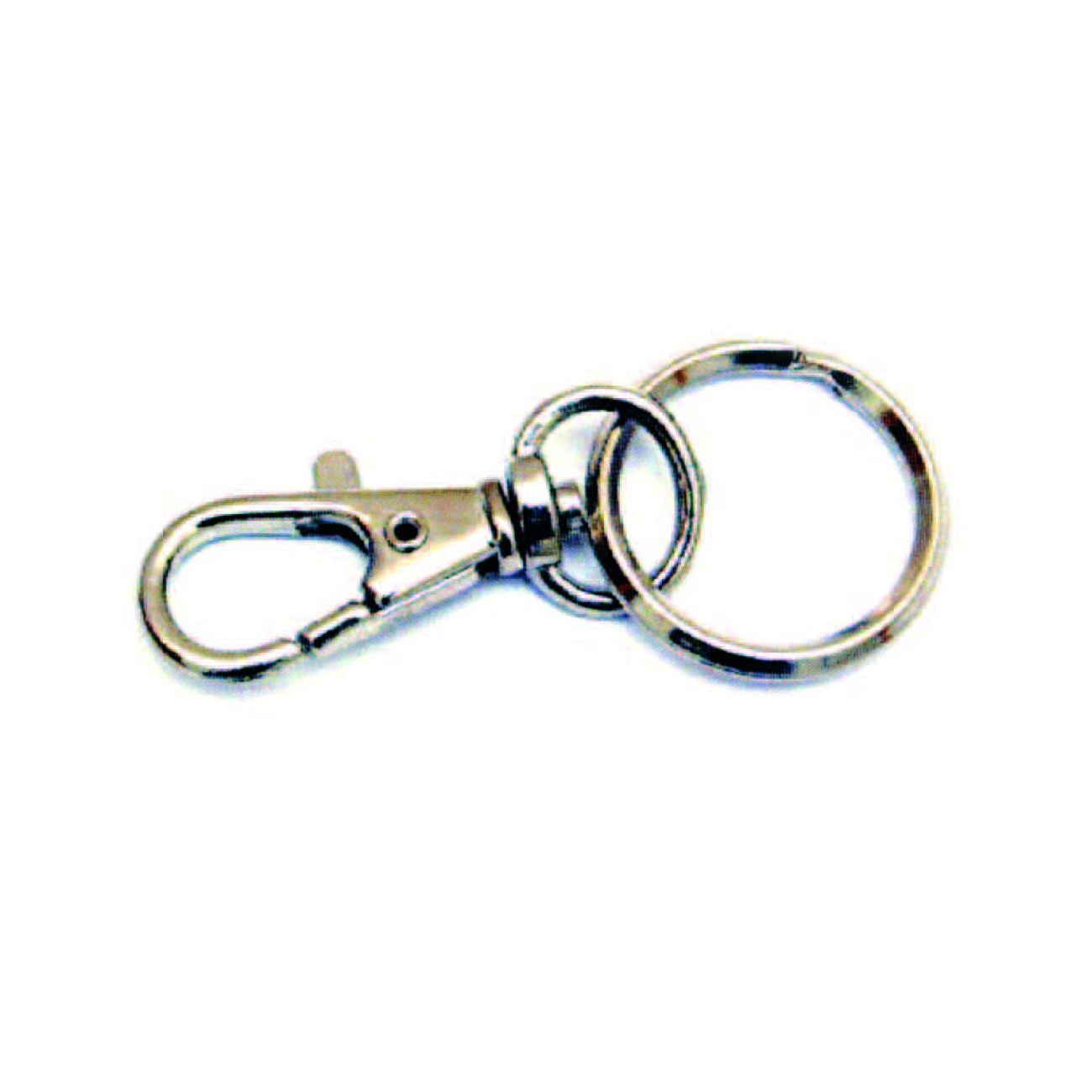 Moschettoni Piccoli A Scatto Con Anello Girevole In Acciaio Nichelato - mm.45 - 50 pz