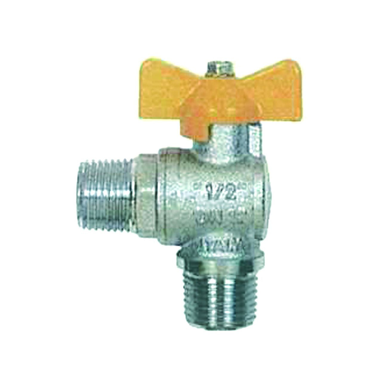 Valvola a sfera gas a squadra  m/m con maniglia a t art.060 - mm 1/2