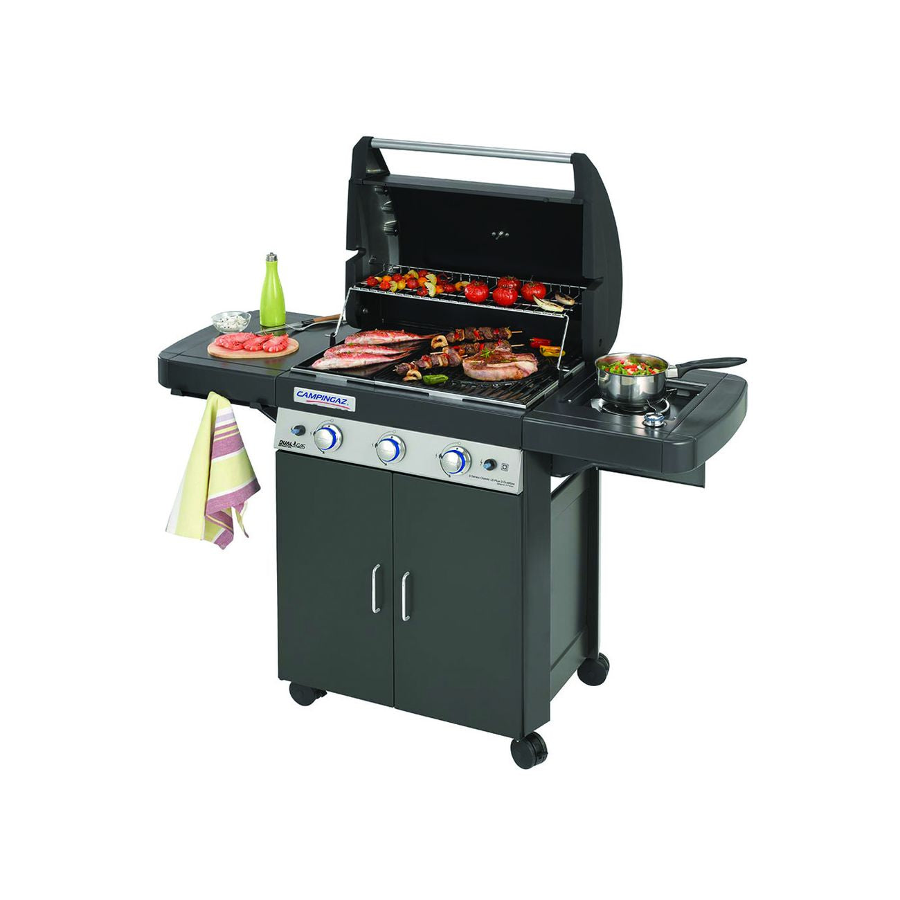 Barbecue a gas "3 Series LS Plus Dark DualGas" - kw 9,6 + kw 2,3