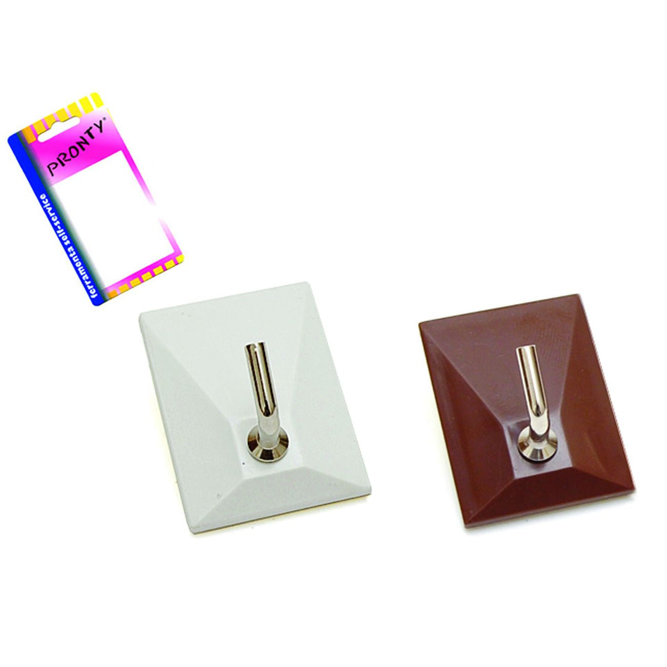 Ganci adesivi in plastica 1 posto in blister