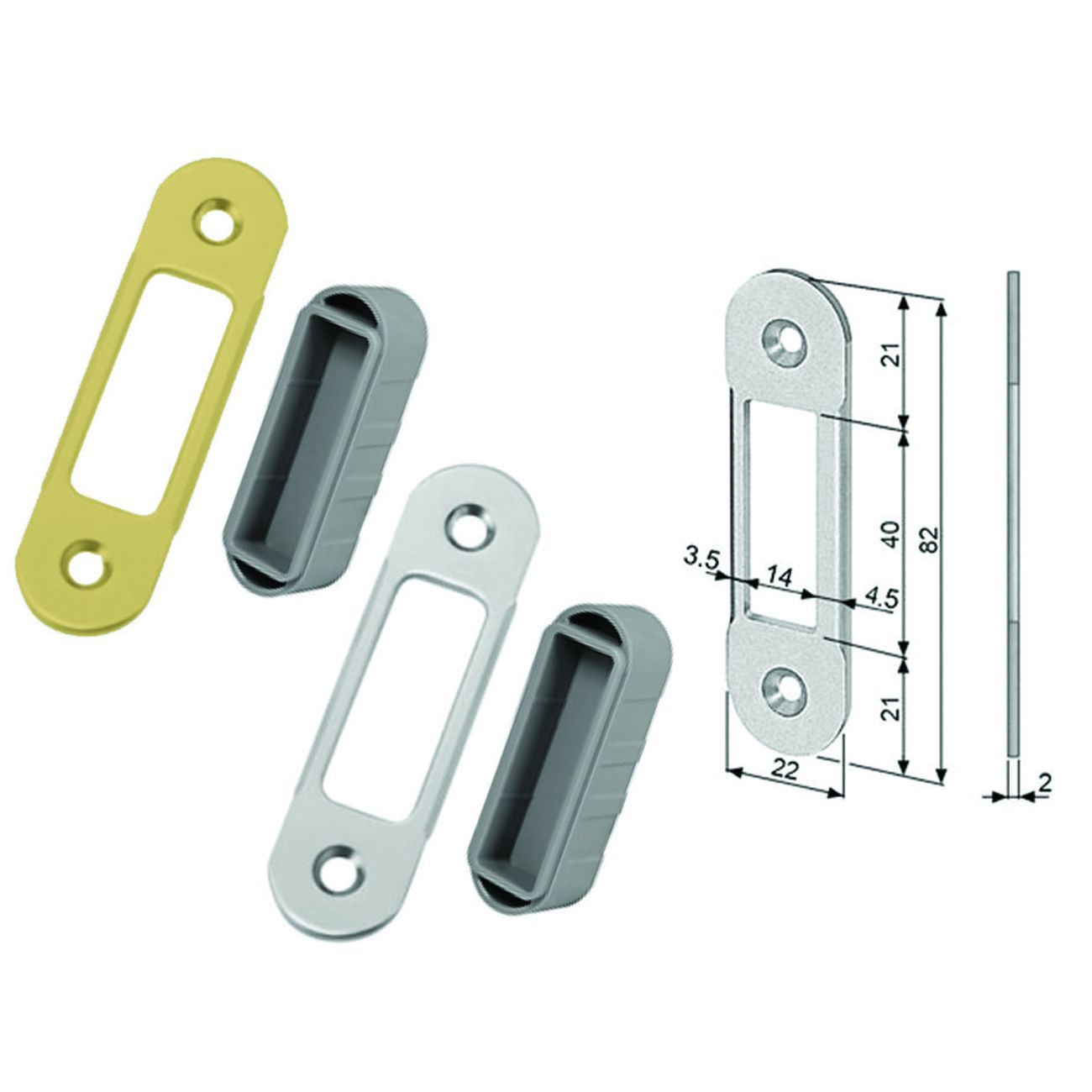 Incontro easy-matic regolabile bordo tondo ottonato - ottonato verniciato (b01402.90.03) - 5 pz