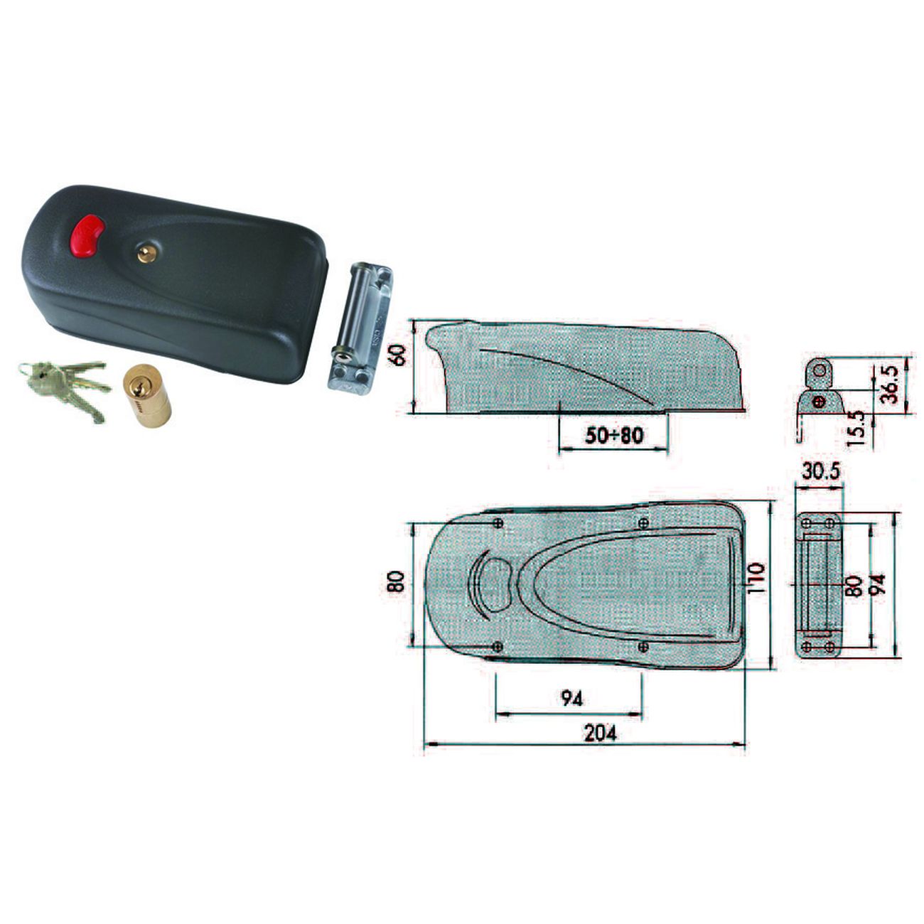 Elettroserrature per porte in ferro con pulsante interno 1a731 - (1a731.00.0)