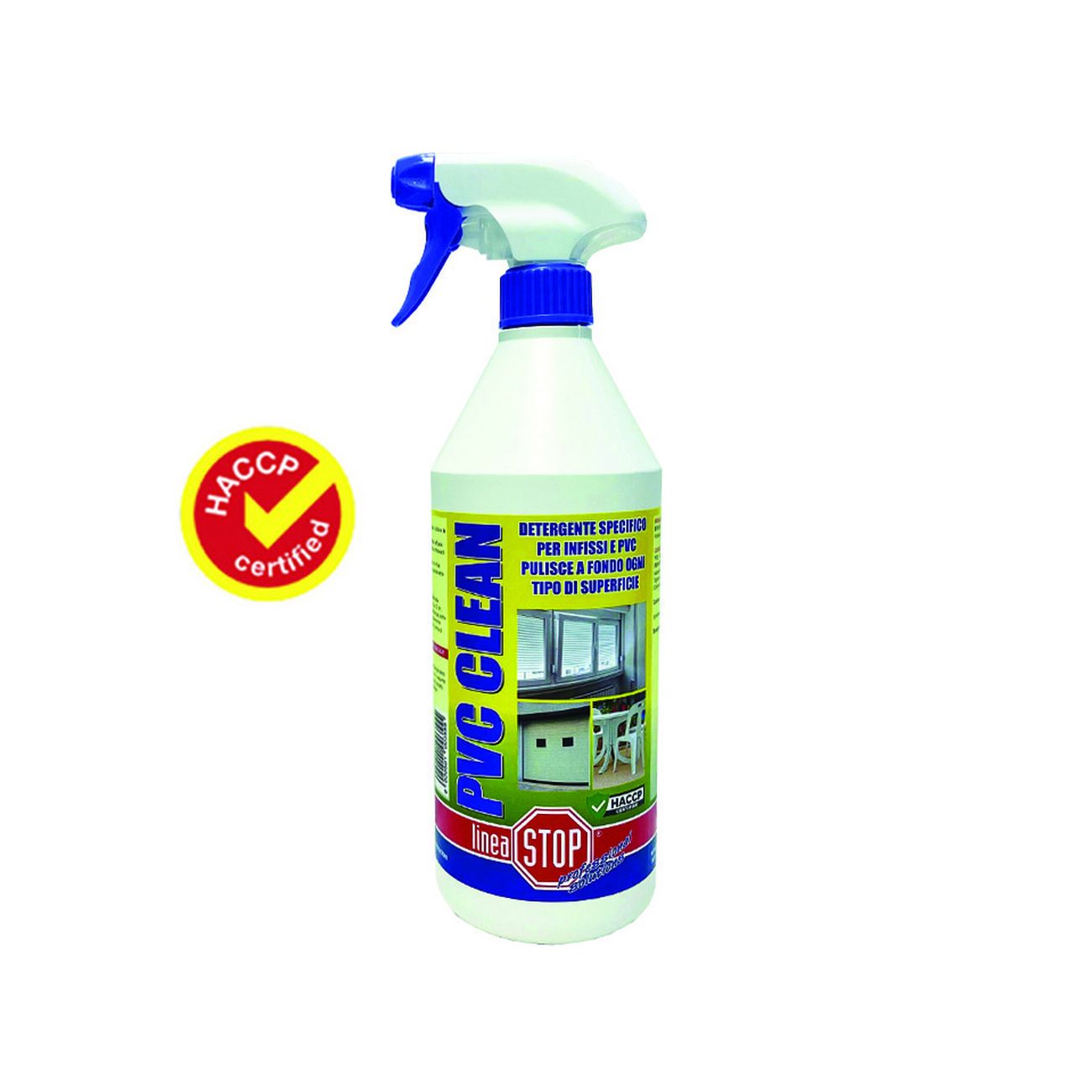 Pvc clean detergente specifico per la pulizia di infissi in pvc - ml.750 in flacone spray - 12 pz