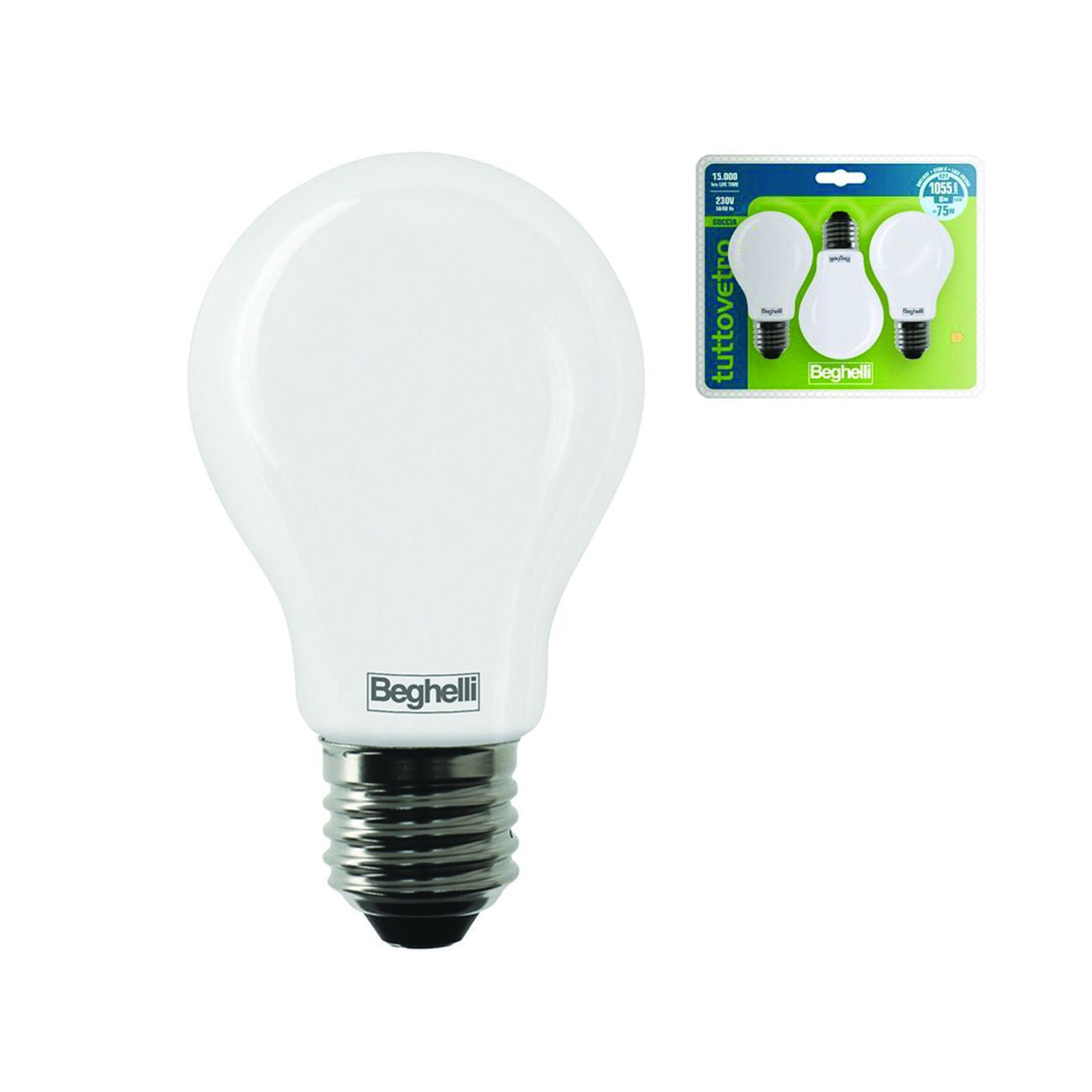 Lampada led goccia tuttovetro e27 in blister