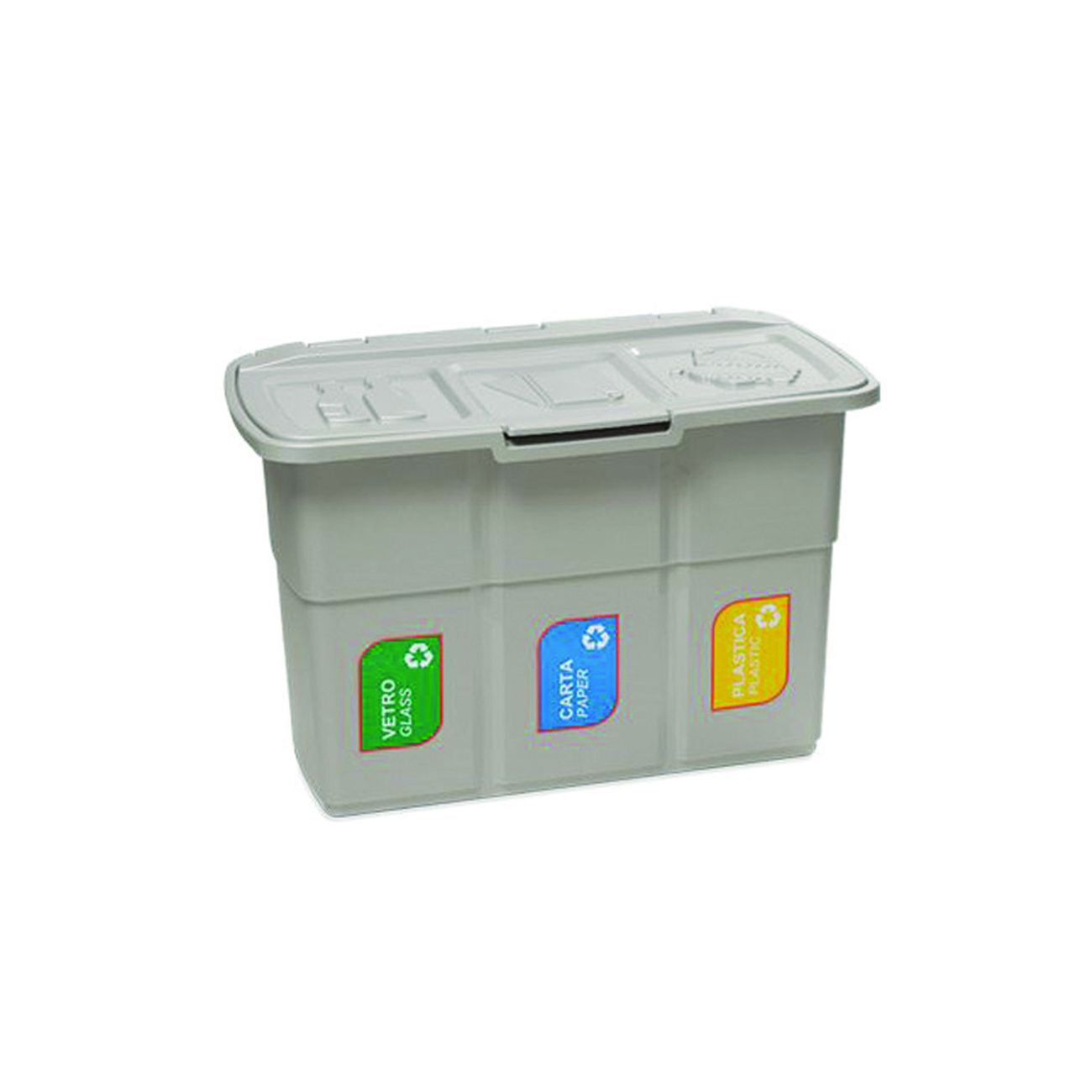 Pattumiera Ecopat 3 Scomparti Per Raccolta Differenziata - cm.75x37x50h. -5 PEZZI