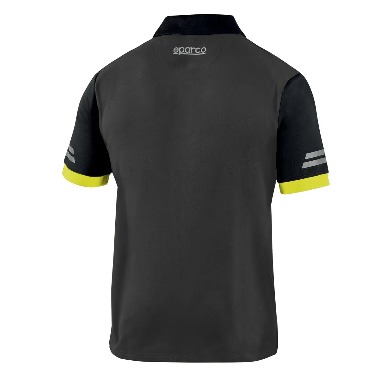 Polo da lavoro Sparco Tech Toledo in piqué cotone e poliestere Grigio Scuro / Giallo Fluo – vista 2