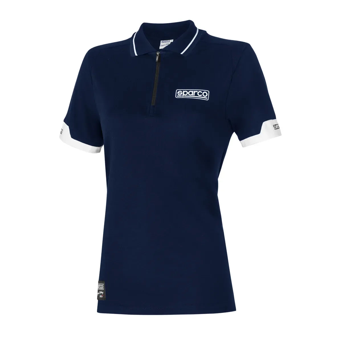 Polo Sparco Zip Lady MY2024 da donna in piquet Blu Marine