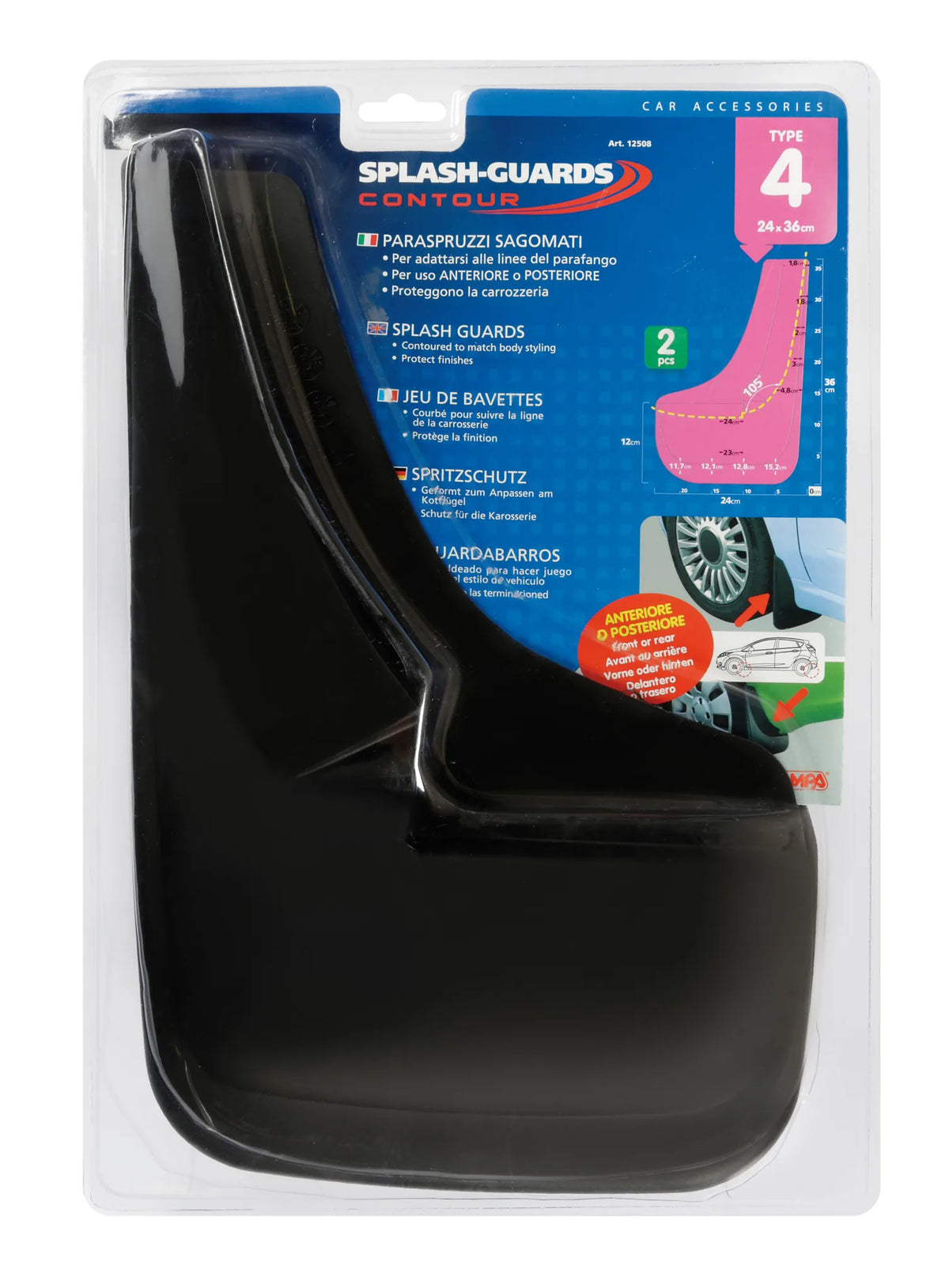 La confezione di Splash-Guards Contour, paraspruzzi sagomati, vista 4