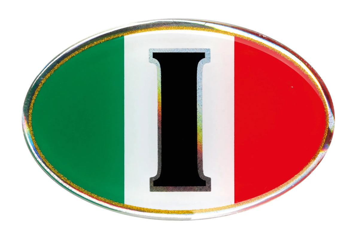 Sticky 3D - Ovale tricolore Italia, 1 pz - 61x40 mm — soggetti autoadesivi trattati con resina trasparente a rilievo