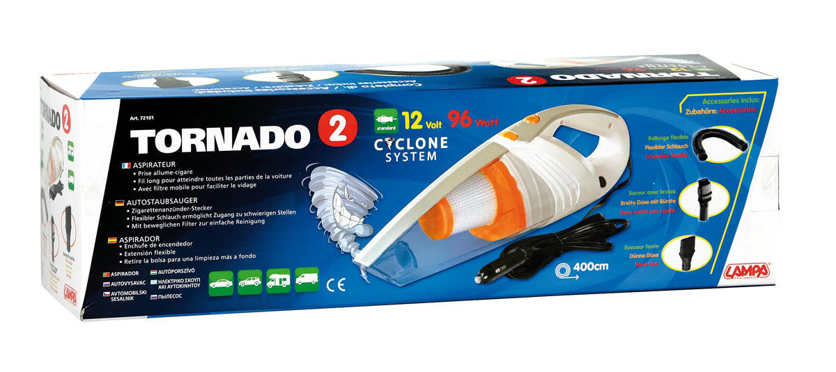 La confezione di Tornado 2, aspirapolvere - 12V