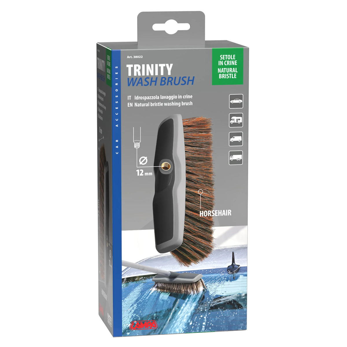 La confezione di Trinity, idrospazzola lavaggio con setole in crine - 25x8 cm