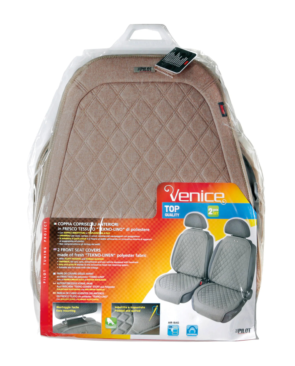 La confezione di Venice, coppia coprisedili anteriori in fresco tessuto