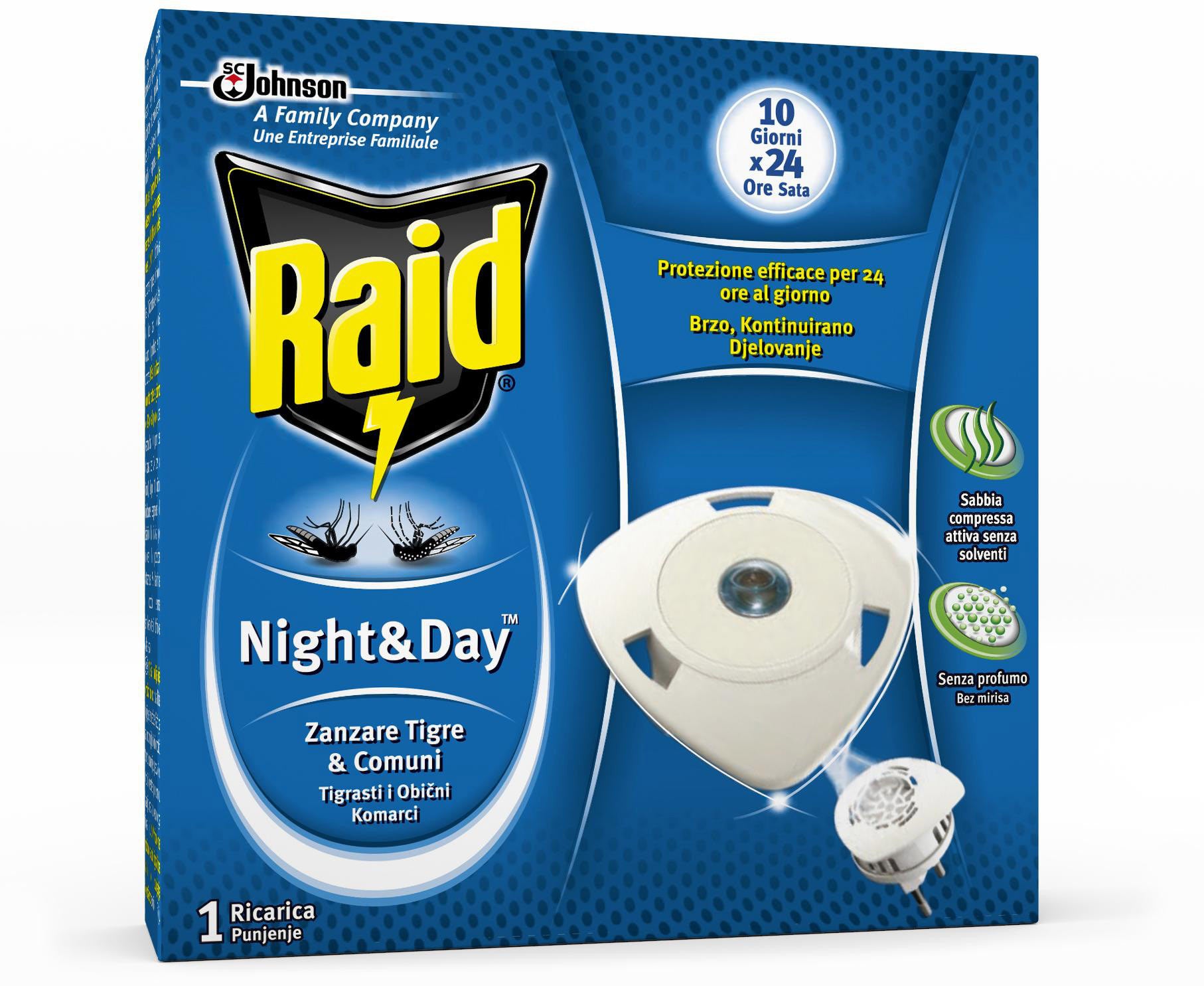 Raid nightday zanzare 1 ricarica S.C.JOHNSON ITALY