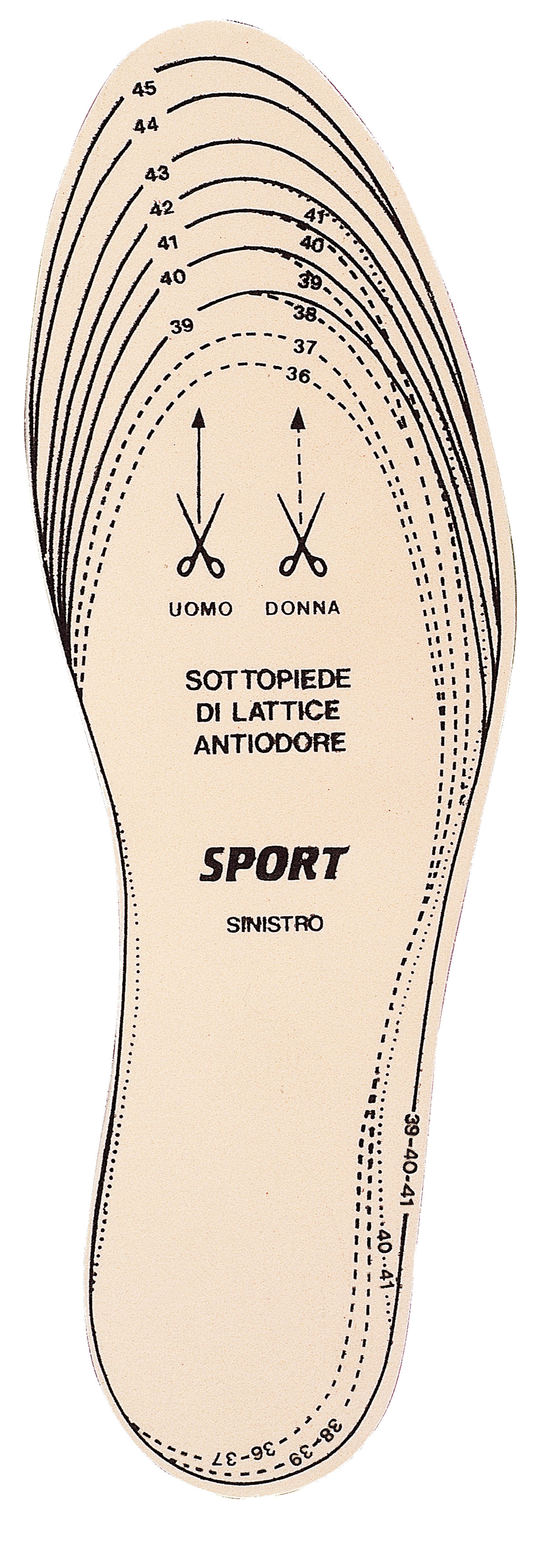 Solette dx-sx sport mis.da 36 a 46