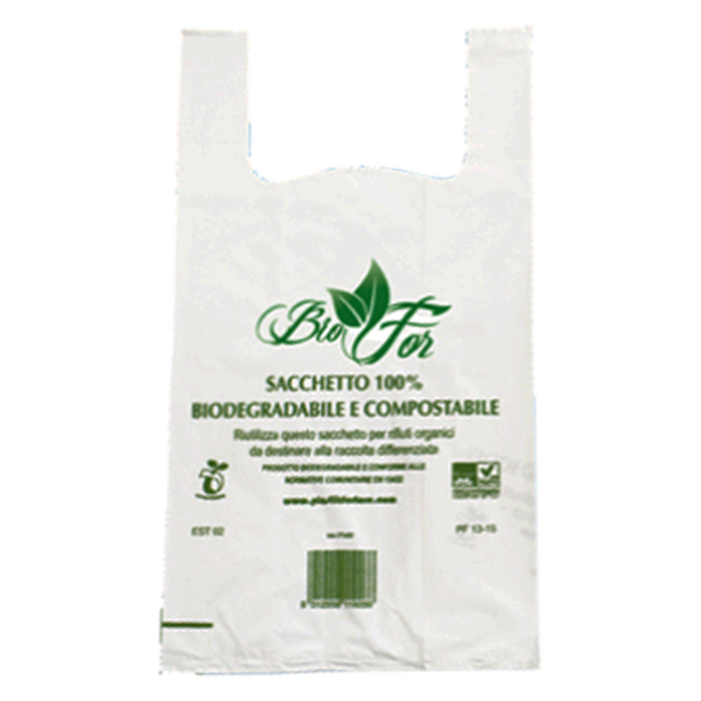 Buste shopper compostabili maxi gr.12,5 - 30+20x60 cf.500 pz
