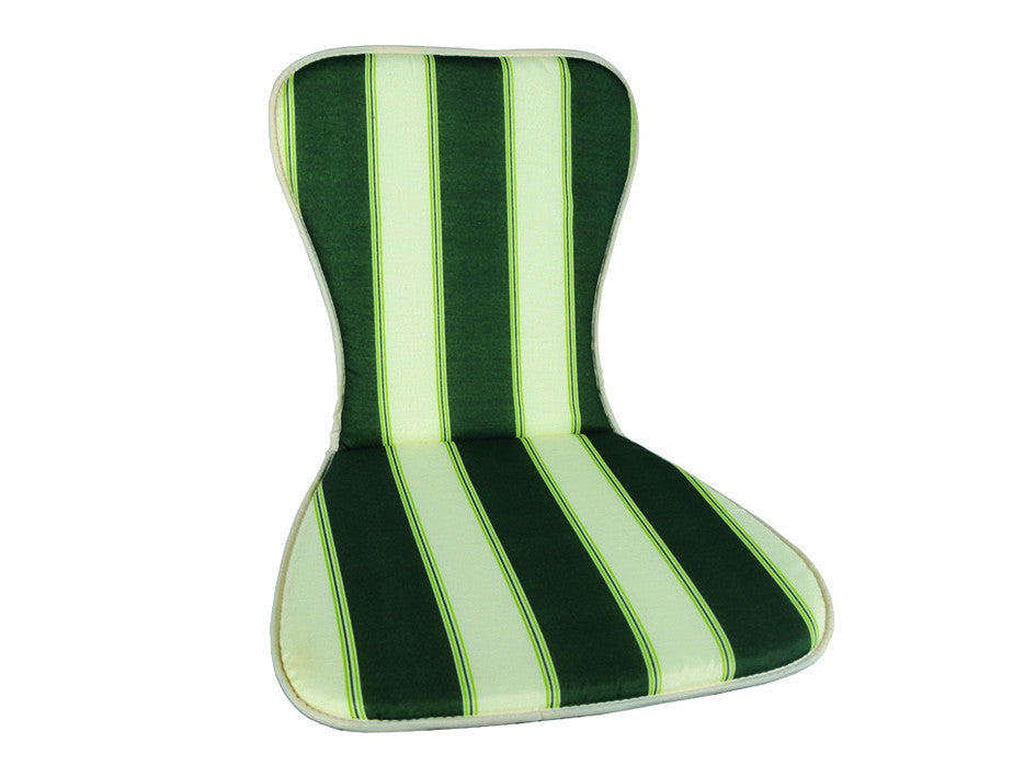 Cuscino grecia a righe verdi per sedia monoscocca impilabile - cm.48x78h. spessore cm.3