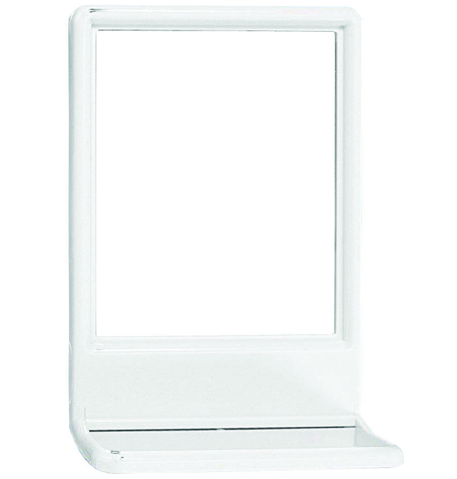 Specchio rettangolare mensola in plastica bianco - cm.43x29 blister pz.1 ELIPLAST