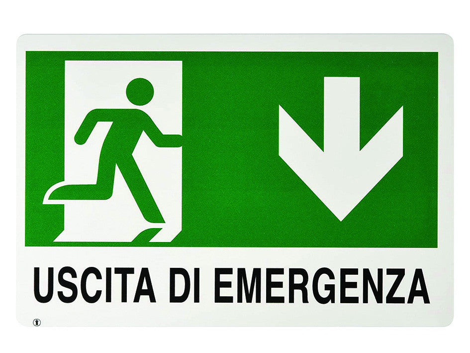 Cartello uscita di emergenza - cm.30x20h.