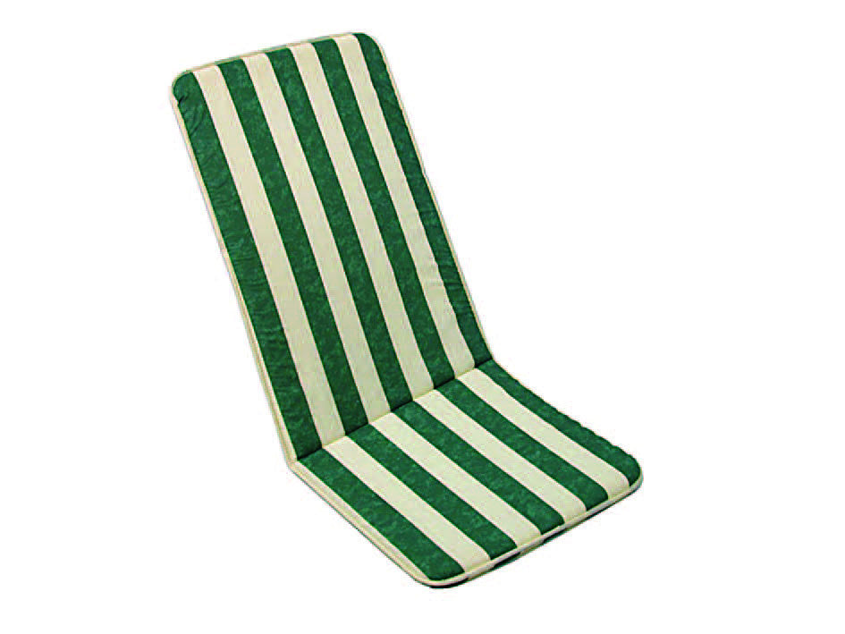 Cuscino cipro a righe verdi per sedia ripiegabile - cm.48x110h. spessore cm.3